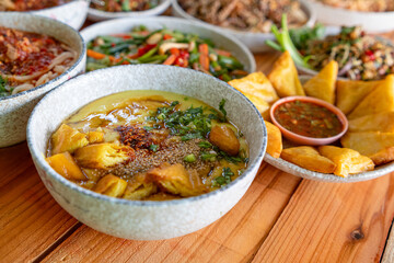 Khao Ram Fuen made from various beans freshly made every day freshly cooked for every dish authentic tofu recipes from Tai Yai Tai Lue Sibsongpanna Yunnan Chinese and Myanmar food ready to serve