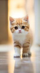 Fluffy Kitten with on the floor