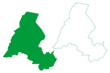 Nova Ibiá municipality (Bahia state, Municipalities of Brazil, Federative Republic of Brazil) map vector illustration, scribble sketch Nova Ibia map