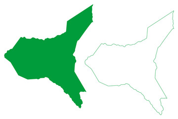 Nova Itarana municipality (Bahia state, Municipalities of Brazil, Federative Republic of Brazil) map vector illustration, scribble sketch Nova Itarana map