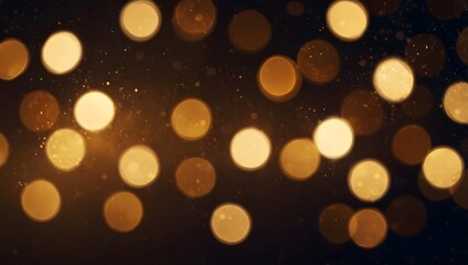 Golden, circular lights blurred together on a dark background.

