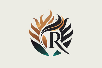 A minimalist logo featuring stylized leaves and initials, representing a modern public relations agency, A chic and understated logo for a trendy PR firm, minimalist simple modern vector logo design
