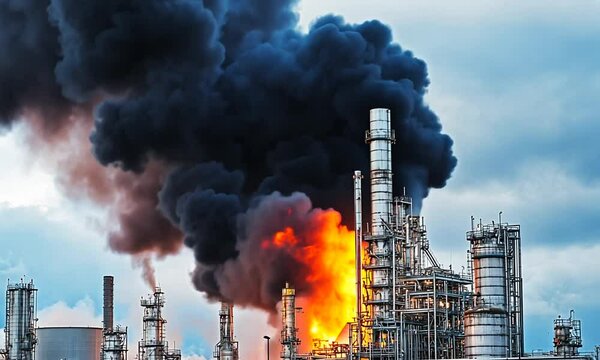 Fire and Smoke at an Industrial Facility