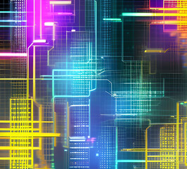 Fototapeta premium Blue tech lines universal background simple science and technology business line technology background.background vortex and use it as your wallpaper, posters and banners.Generative AI