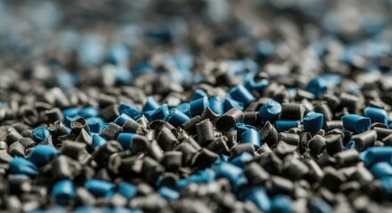 Blue black plastic granules for industrial polymer production