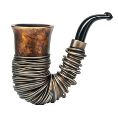 Metal Spring Spiral coil smoke pipe Isolated On Transparent Background
