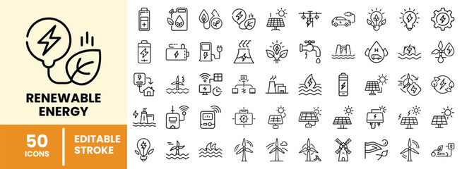 50 Renewable Energy Icons for Sustainable Power Solutions