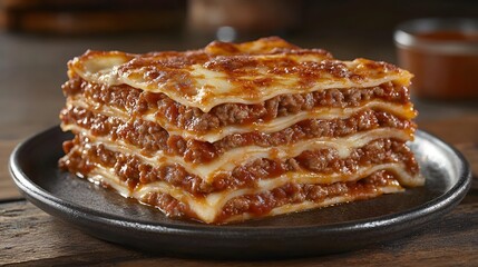 Food, Lasagna, on White Background, Wallpaper, Cover and Screen for Smartphone, PC, Laptop, 9:16 and 16:9 Format