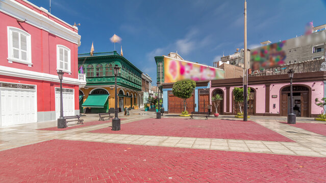 Monumental Callao is one of the new fashion areas near Lima timelapse hyperlapse. Lima Peru.