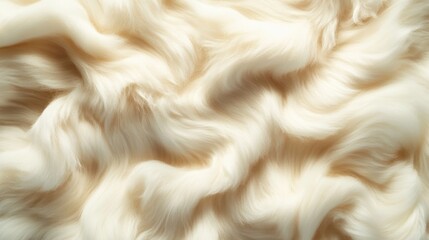A close-up view of rich, flowing white hair, presenting a mesmerizing texture that conveys comfort and purity, creating a sense of serenity and tranquility.