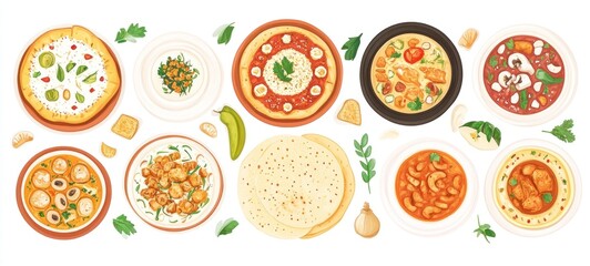 Assortment of Delicious Indian Dishes