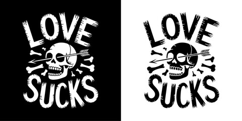 Skull anti valentines day t-shirt vector design