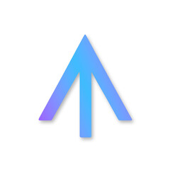 Gradient Neon Arrow Symbol with Futuristic Design png isolated on transparent background
