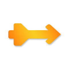Orange Gradient Horizontal Arrow Icon for Navigation png isolated on transparent background