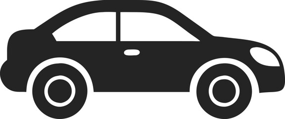 car icon vector silhouette isolated on a white background