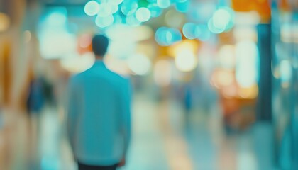 Blurry And Defocused Depiction Of A Shopping Mall'S Interior Inside A Department Store For An Abstract Effect - Atmospheric Background Image.