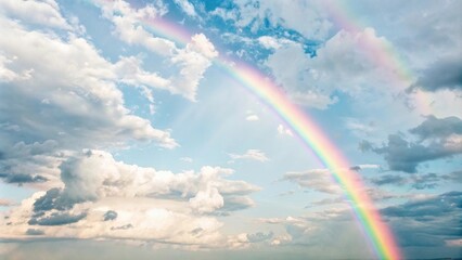 Soft pastel hues blend with vibrant colors in a stylized striped rainbow watercolor background, minimalist, ethereal, rainbow, design