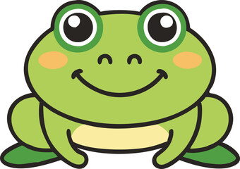 baby frog smiling  vector illustration.