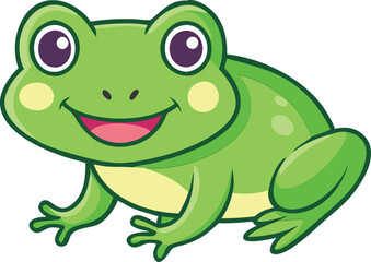 baby frog smiling  vector illustration.