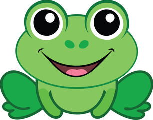 baby frog smiling  vector illustration.