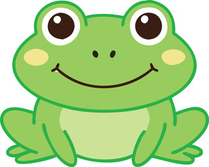 baby frog smiling  vector illustration.