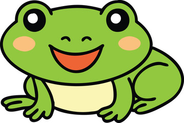 baby frog smiling  vector illustration.