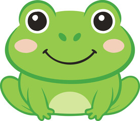 baby frog smiling  vector illustration.