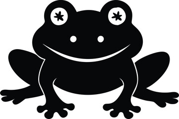 baby frog smiling  vector illustration.