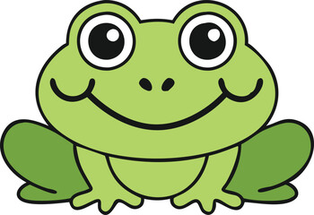 baby frog smiling  vector illustration.