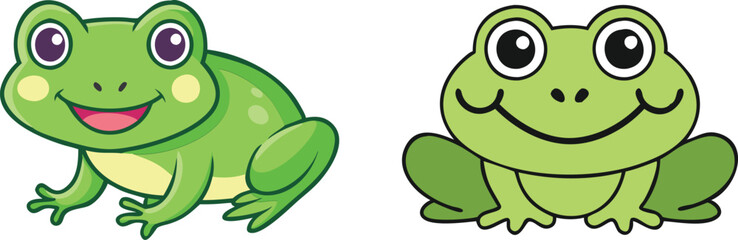 baby frog smiling  vector illustration.