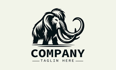 Mammoth Logo Design,Ice Age Animal Logo, Prehistoric Animal Logo