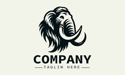Mammoth Logo Design,Ice Age Animal Logo, Prehistoric Animal Logo