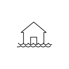 Flood thin line vector icon.