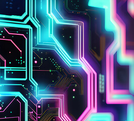 Obraz premium Blue tech lines universal background simple science and technology business line technology background.background vortex and use it as your wallpaper, posters and banners.Generative AI