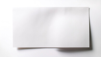 White sheet of paper. Realistic empty paper note template isolated on white