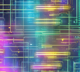 Obraz premium Blue tech lines universal background simple science and technology business line technology background.background vortex and use it as your wallpaper, posters and banners.Generative AI