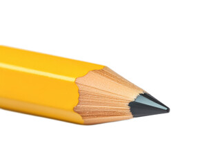 Single Yellow Pencil with Eraser on White Background