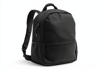 Naklejka premium mockup black school backpack, white background, Ai generated Images 