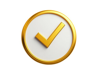 Golden Checkmark Icon in Circular Design