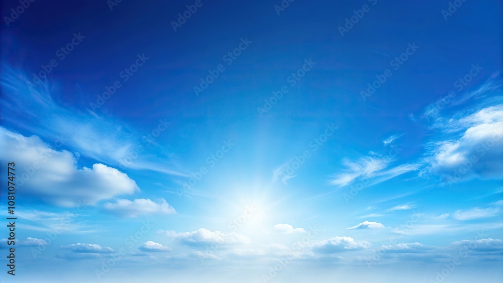 Wall mural clear blue sky background with soft gradient