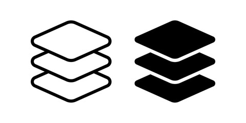 Layers icon set. flat illustration of vector icon on white background