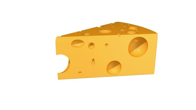 cheese 3d icon animation. cheese rotation