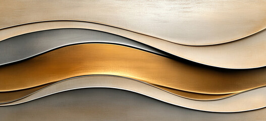Elegante Wellenstruktur in Gold- und Beigetönen mit texturiertem Hintergrund