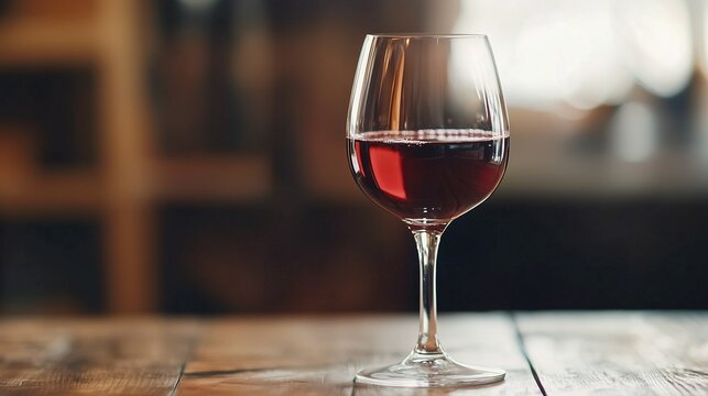 Banner with mulled wine or wine in a beautiful glass stands on the table, copy space, free space for text