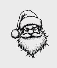 Fototapeta premium PrintIllustration of a Santa clouds silhouette Vector illustration of a Christmas silhouette