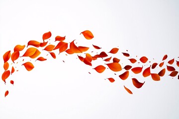 Abstract Autumn Petals: A Whirl of Red and Orange Leaves