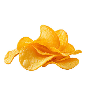 potato chips on white background