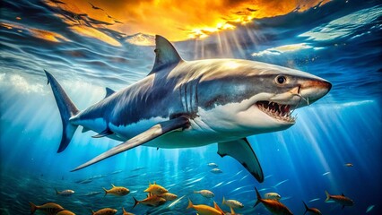 a-shark-preparing-for-an-attack-in-the-ocean