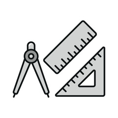 Set ruler square triangle jangka icon vector design templates modern and simple