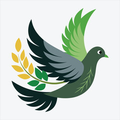 Obraz premium peace dove, Vector White background illustration, Generative Ai